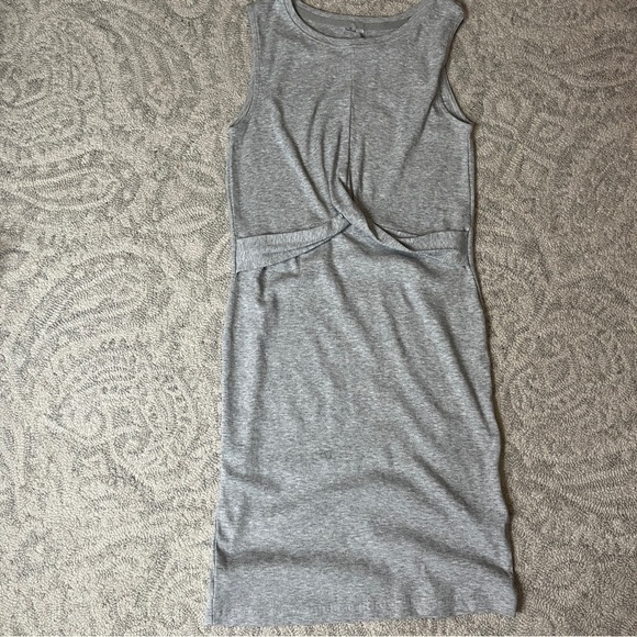 GREY Jersey Dress Midi Size Medium - Picture 6 of 6